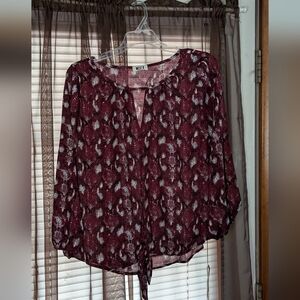 NWOT Sheer Blouse Small West K/Stitchfix Long Sleeve Top